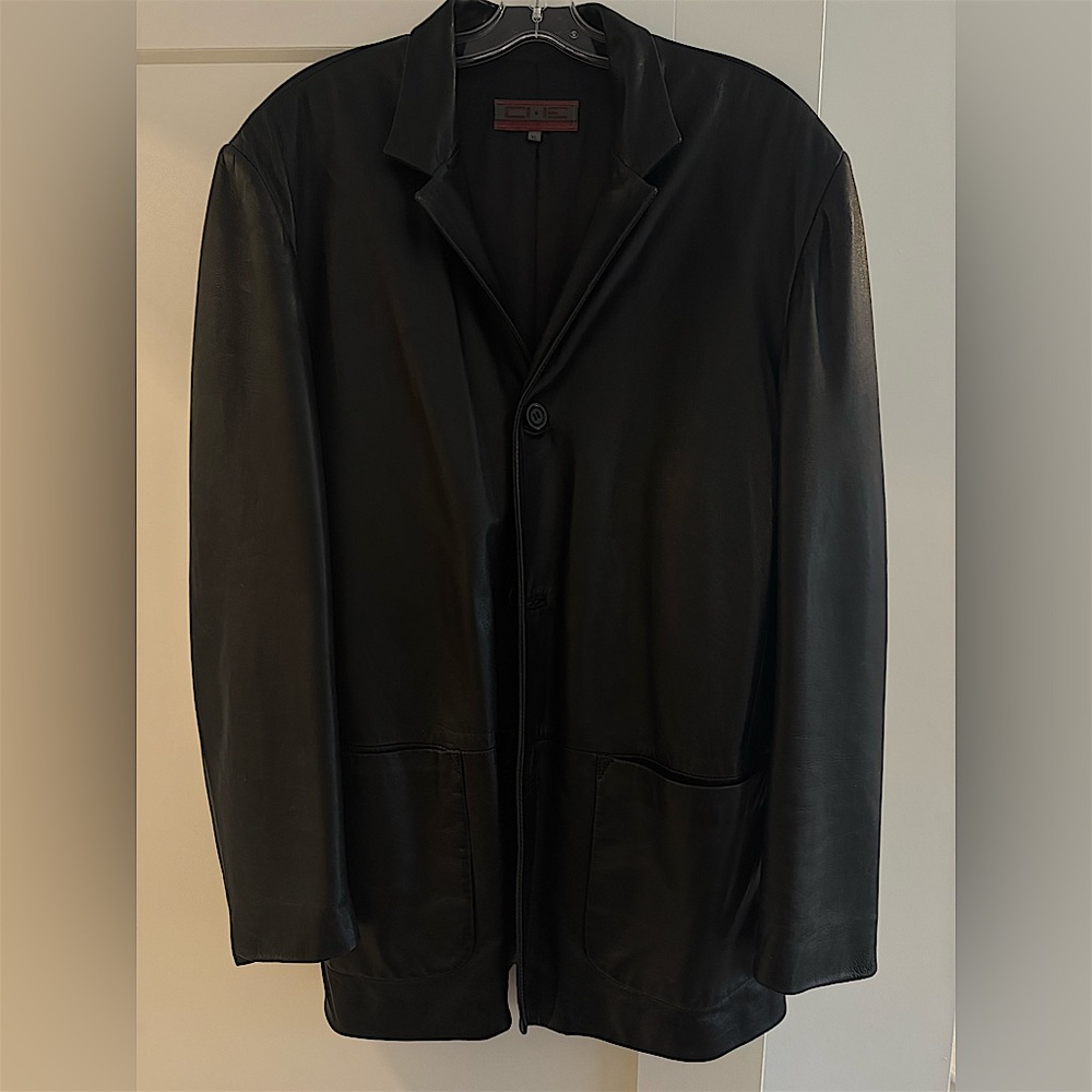 VINTAGE faux leather blazer